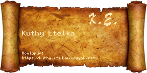 Kuthy Etelka névjegykártya